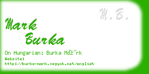 mark burka business card